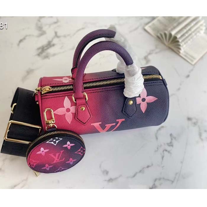 Louis Vuitton LV Women Papillon BB Handbag Midnight Fuchsia Monogram Coated Canvas