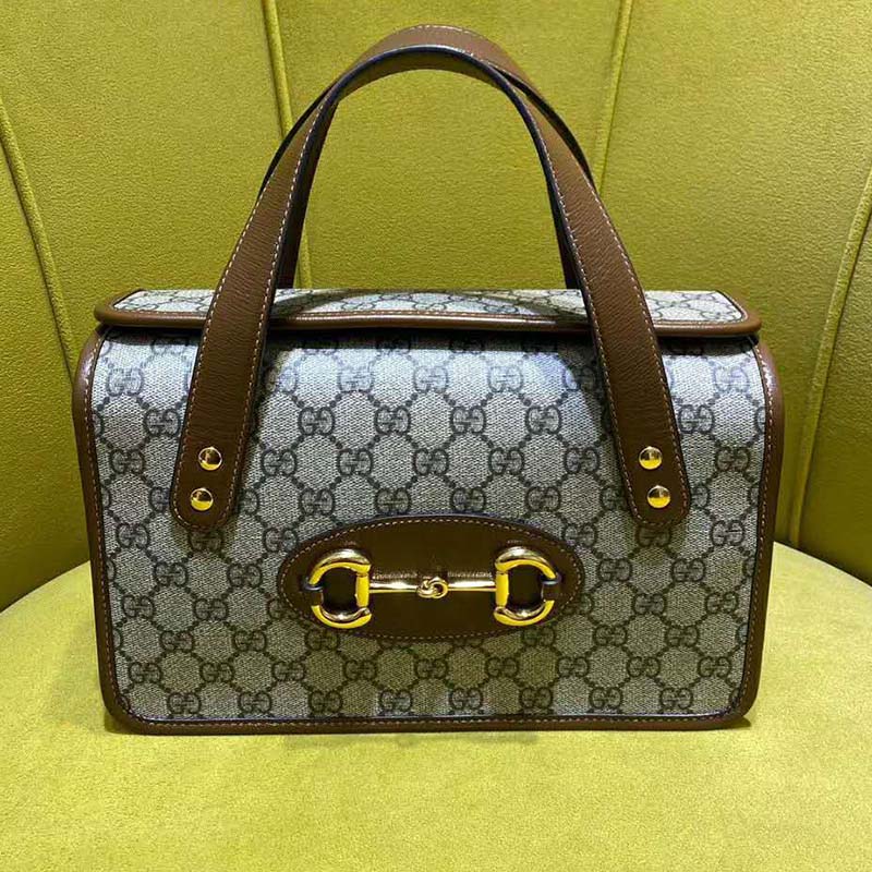 Gucci GG Women Gucci Horsebit 1955 Small Top Handle Bag-Beige