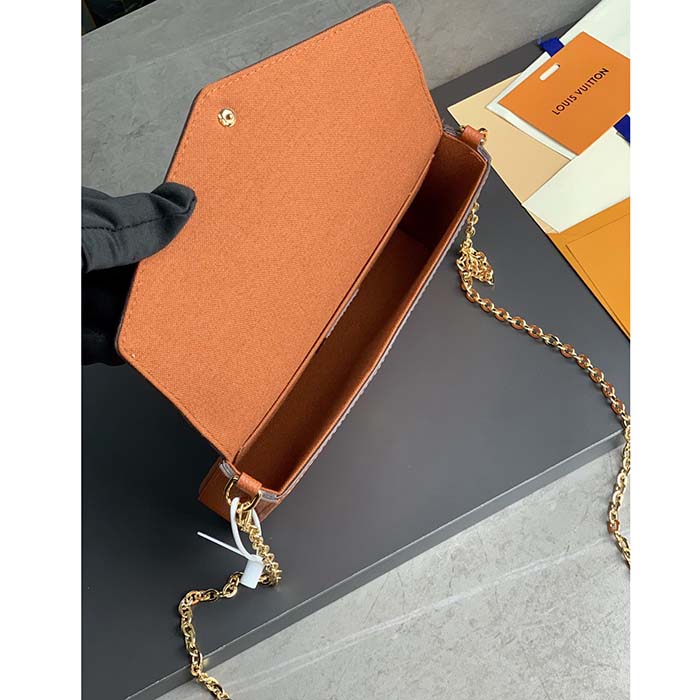 Louis Vuitton LV Women Félicie Pochette Brown Monogram Empreinte Embossed Supple Grained Cowhide