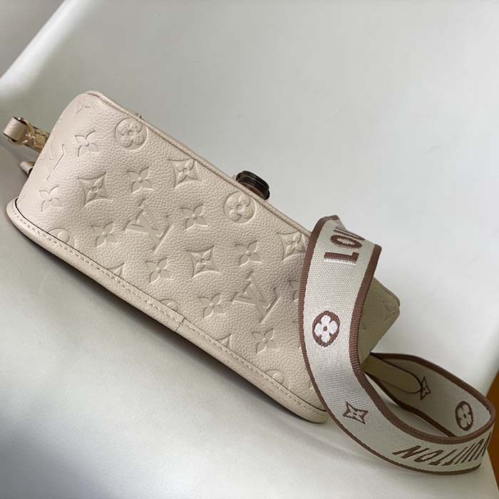 Louis Vuitton LV Women Diane Crème Beige Embossed Supple Grained Cowhide Leather
