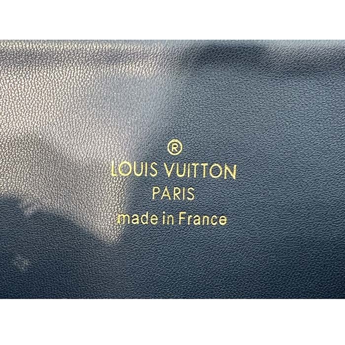 Louis Vuitton LV Women Coussin PM Handbag Blue Lambskin Cowhide Leather Zip Closure