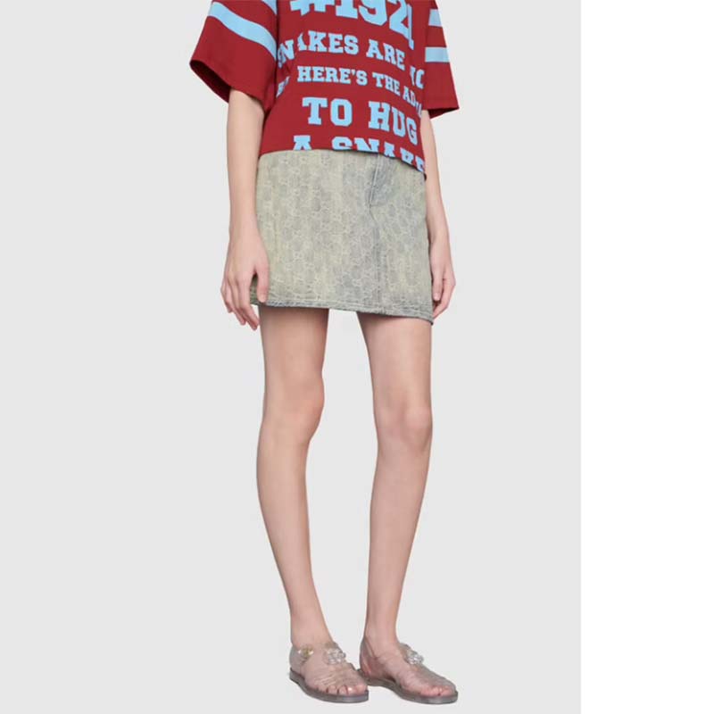 Gucci Unisex GG Sandal Double G Transparent Rubber Sole Ankle Buckle Closure Flat