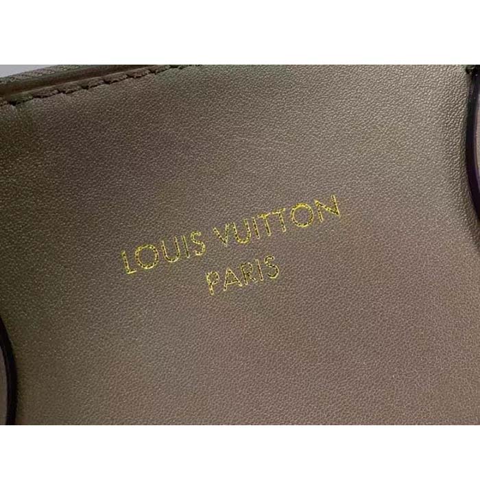 Louis Vuitton LV Women Lock It MM Earth Taurillon Leather Smooth Calfskin Calf Leather