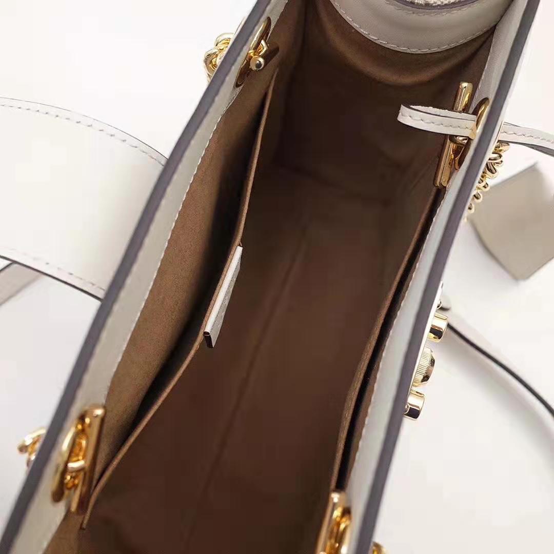 Gucci GG Women Padlock GG Small Shoulder Bag in Beige/Ebony GG Supreme Canvas