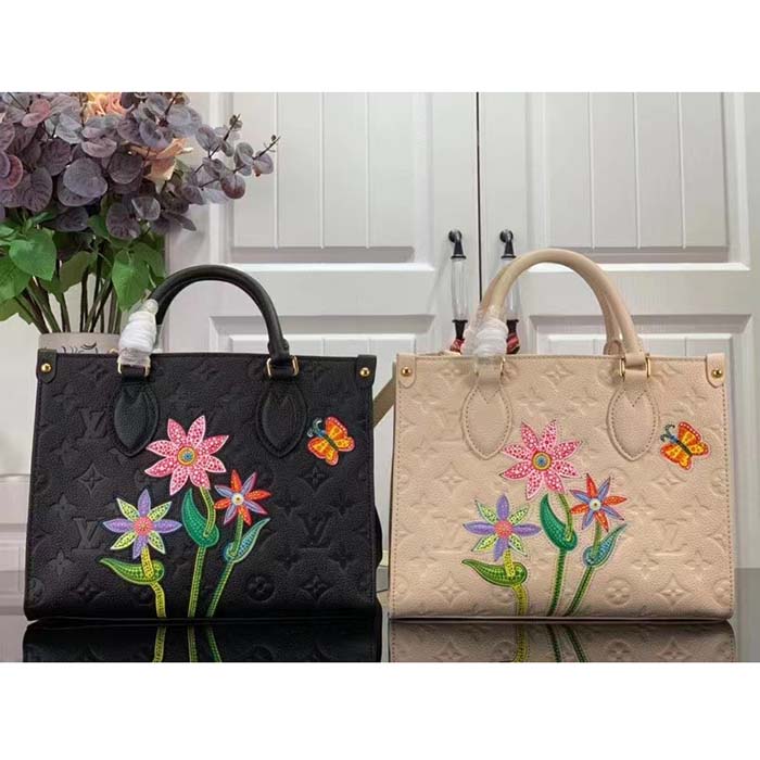 Louis Vuitton Women LV x YK OnTheGo Mini White Embossed Grained Monogram Cowhide Leather