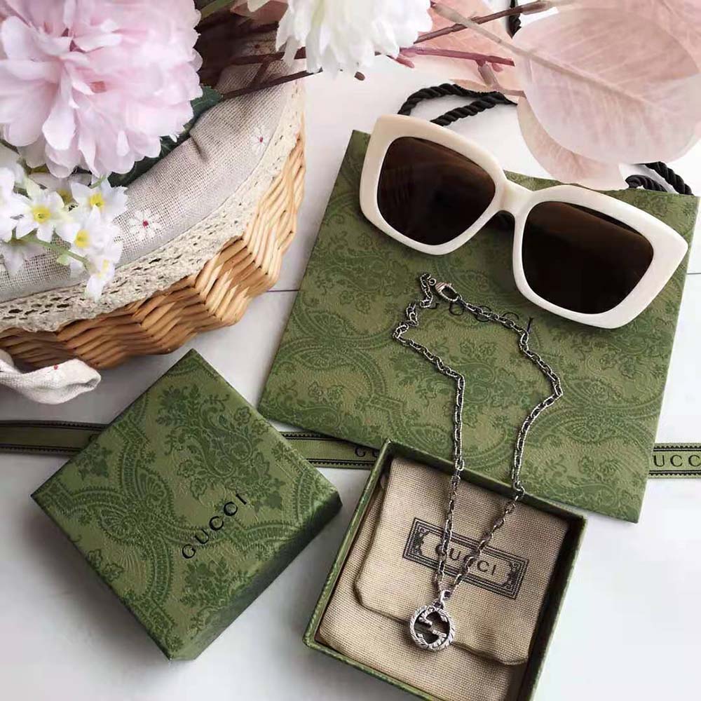 Gucci Women Interlocking G Pendant Necklace