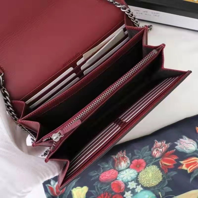 Gucci Women GG Dionysus Blooms Print Mini Chain Bag Beige Ebony Supreme Canvas