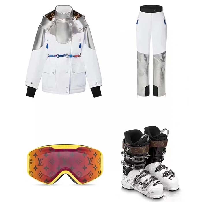 Louis Vuitton Men LV Electric Accent Ski Jacket Optical White Regular Fit