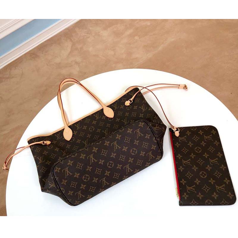 Louis Vuitton LV Women Neverfull MM Bag in Monogram Canvas-Brown