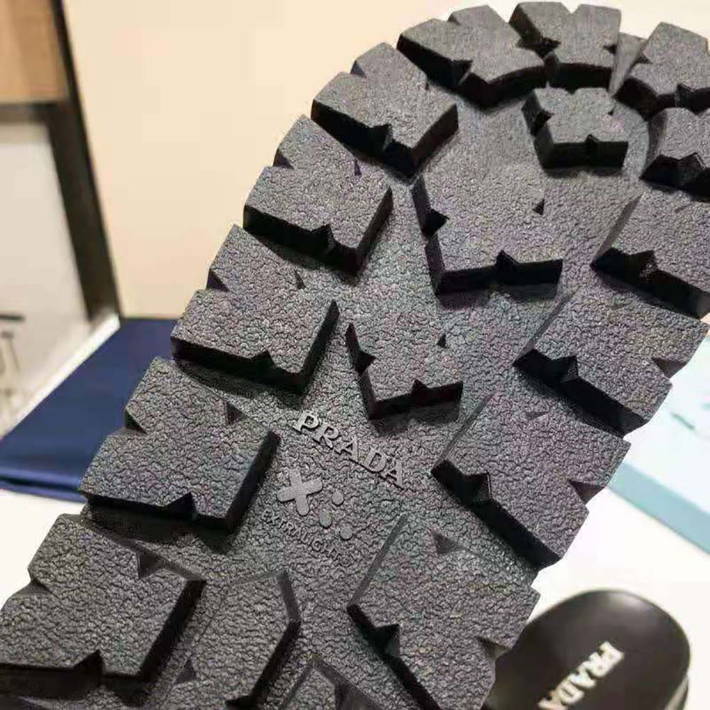 Prada Women Leather Slides in 20mm Heel-Black