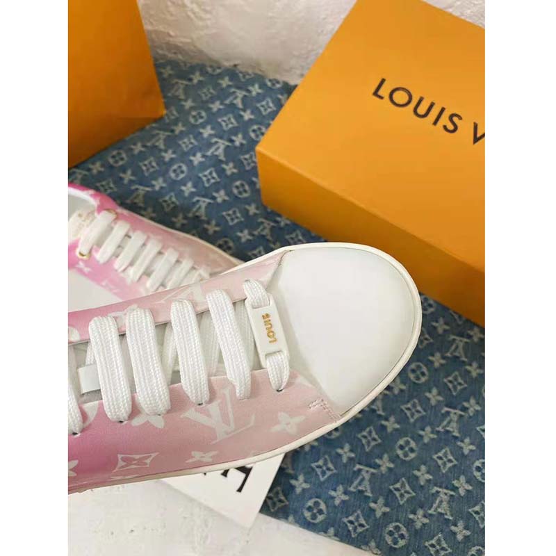 Louis Vuitton Women Frontrow Sneaker Calf Leather Monogram Canvas Louis Vuitton Signature