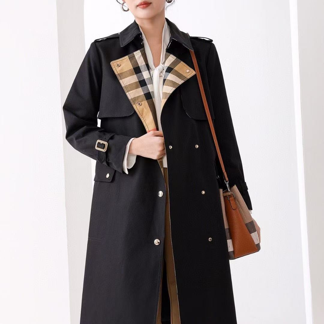 Long Check Collar Castleford Trench Coat PD0425080501