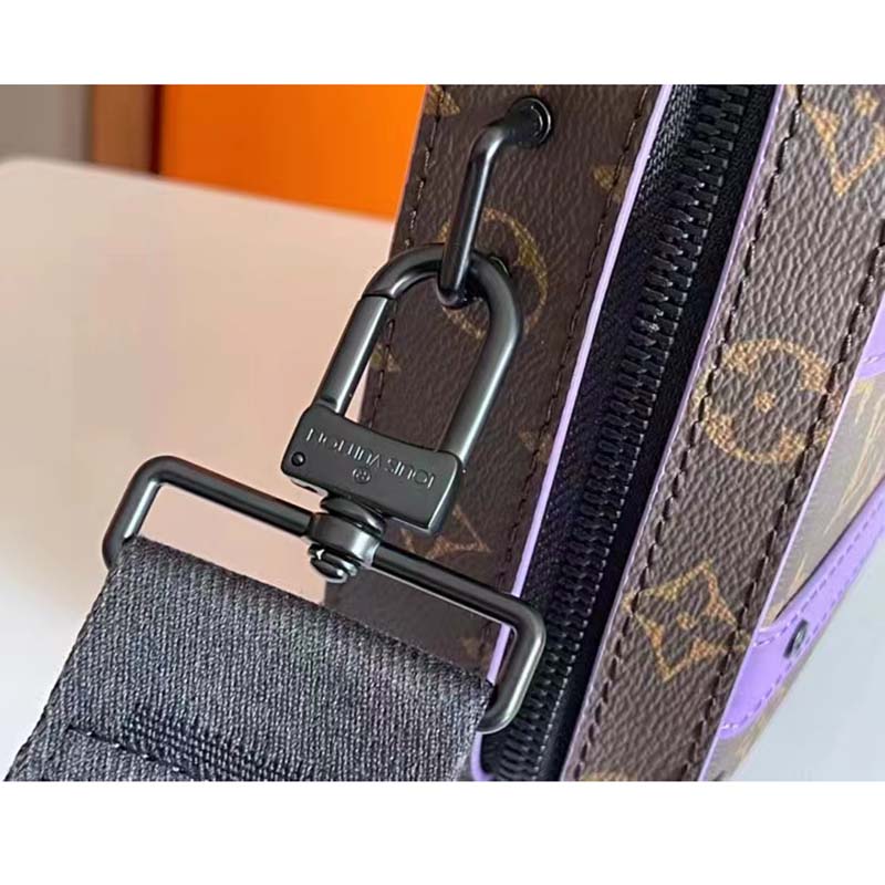 Louis Vuitton LV Unisex Handle Soft Trunk Monogram Macassar Coated Canvas Purple Cowhide