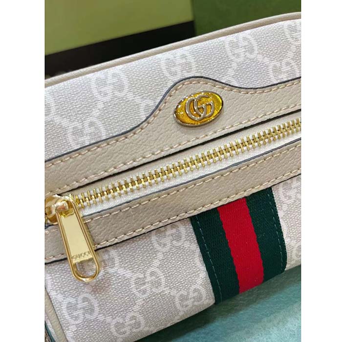 Gucci GG Women Ophidia GG Mini Bag Beige Ebony GG Supreme Canvas