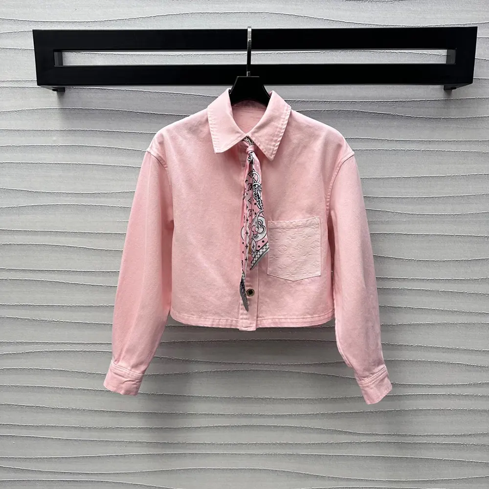 Louis Vuitton LV Women Cropped Denim Shirt-Light Pink 1AHHT1