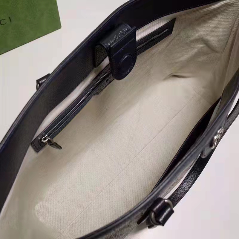 Gucci Unisex Ophidia Medium GG Tote Beige Blue GG Supreme Canvas