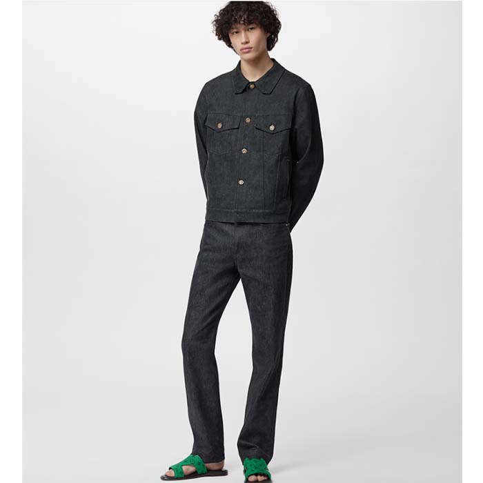 Louis Vuitton LV Unisex Oasis Mule Eclipse Green Monogram Grained Calf Leather Rubber