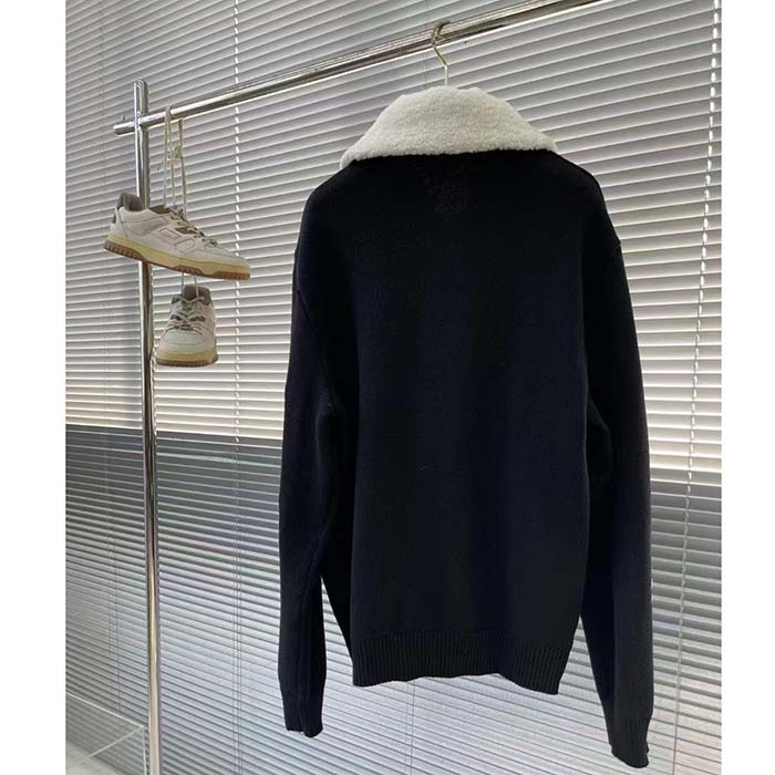 Louis Vuitton Women LV SKI Wool Blouson With Shearling Collar Regular Fit LV Ice Black