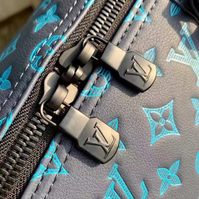 Louis Vuitton LV Unisex Keepall Bandoulière 50 Navy River Blue Calf Leather Cowhide