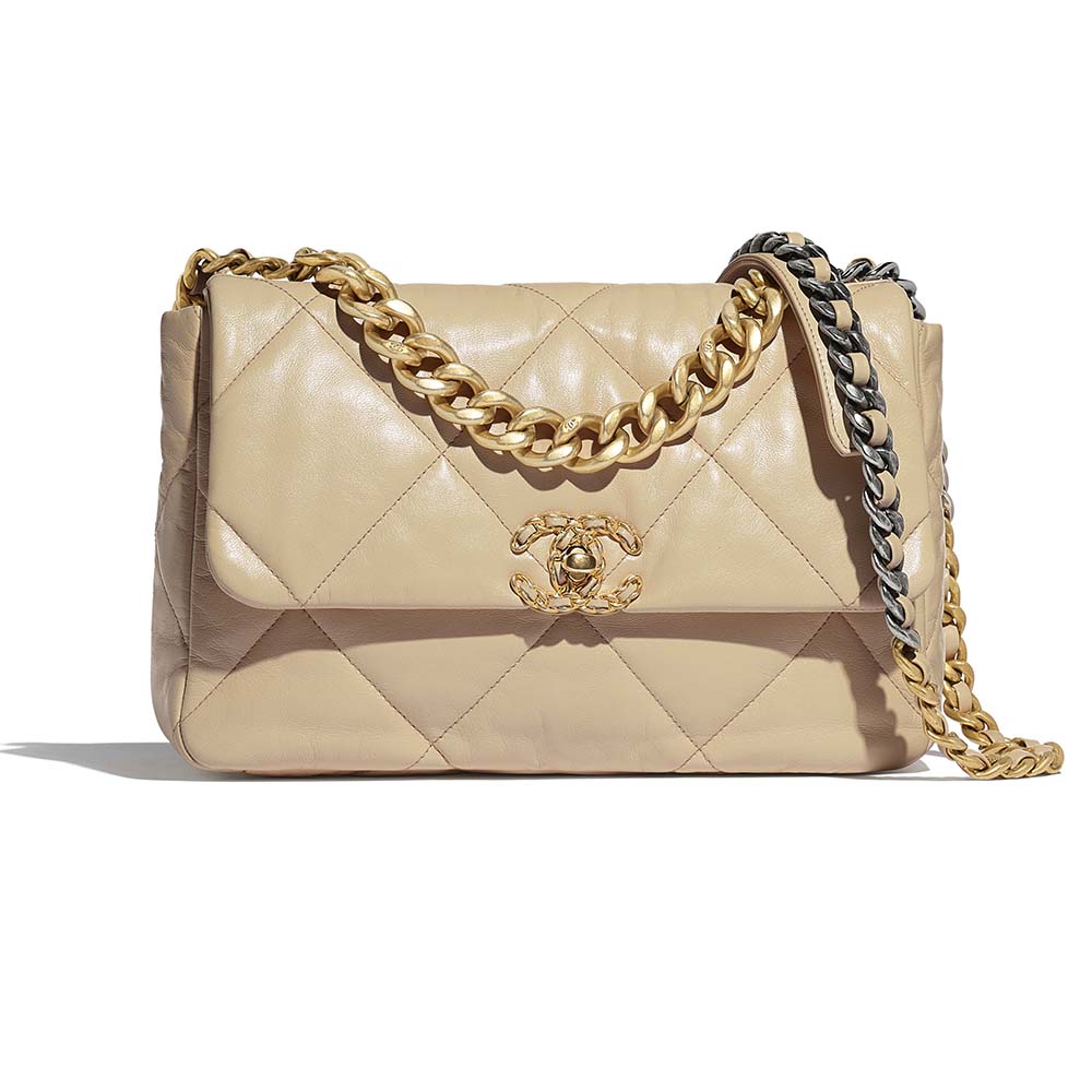 Chanel Women Chanel 19 Large Flap Bag in Goatskin Leather