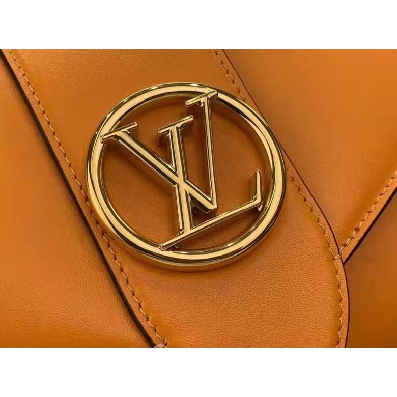 Louis Vuitton LV Women Pont 9 Soft PM Handbag Yellow Grained Calfskin Cowhide