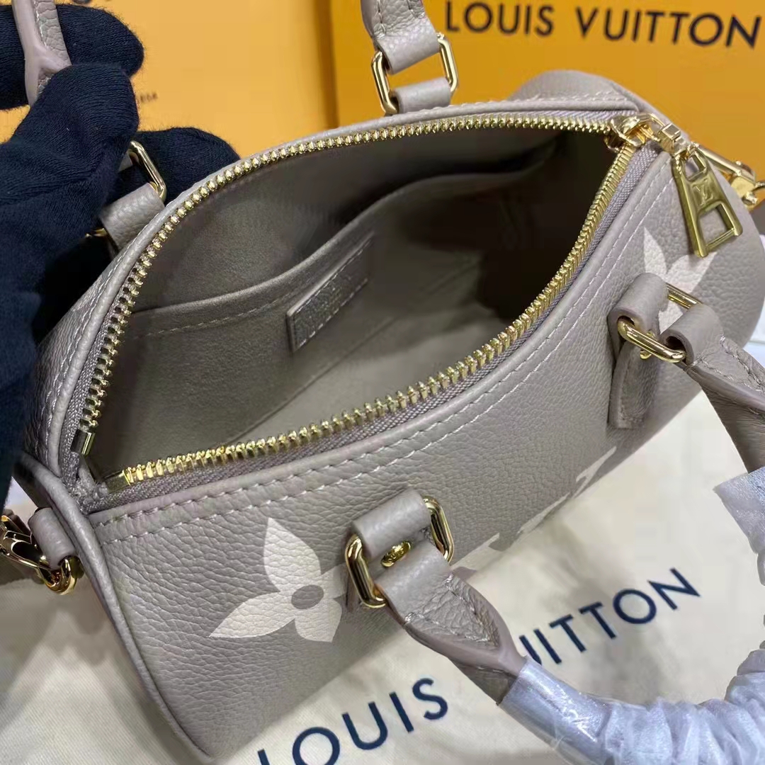 Louis Vuitton Women Papillon BB Dove Cream Embossed Supple Grained Cowhide Leather