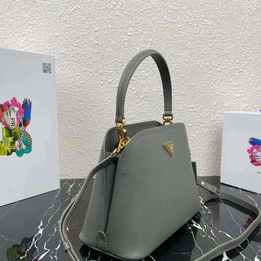 Prada Women Medium Saffiano Leather Prada Matinee Bag-Grey