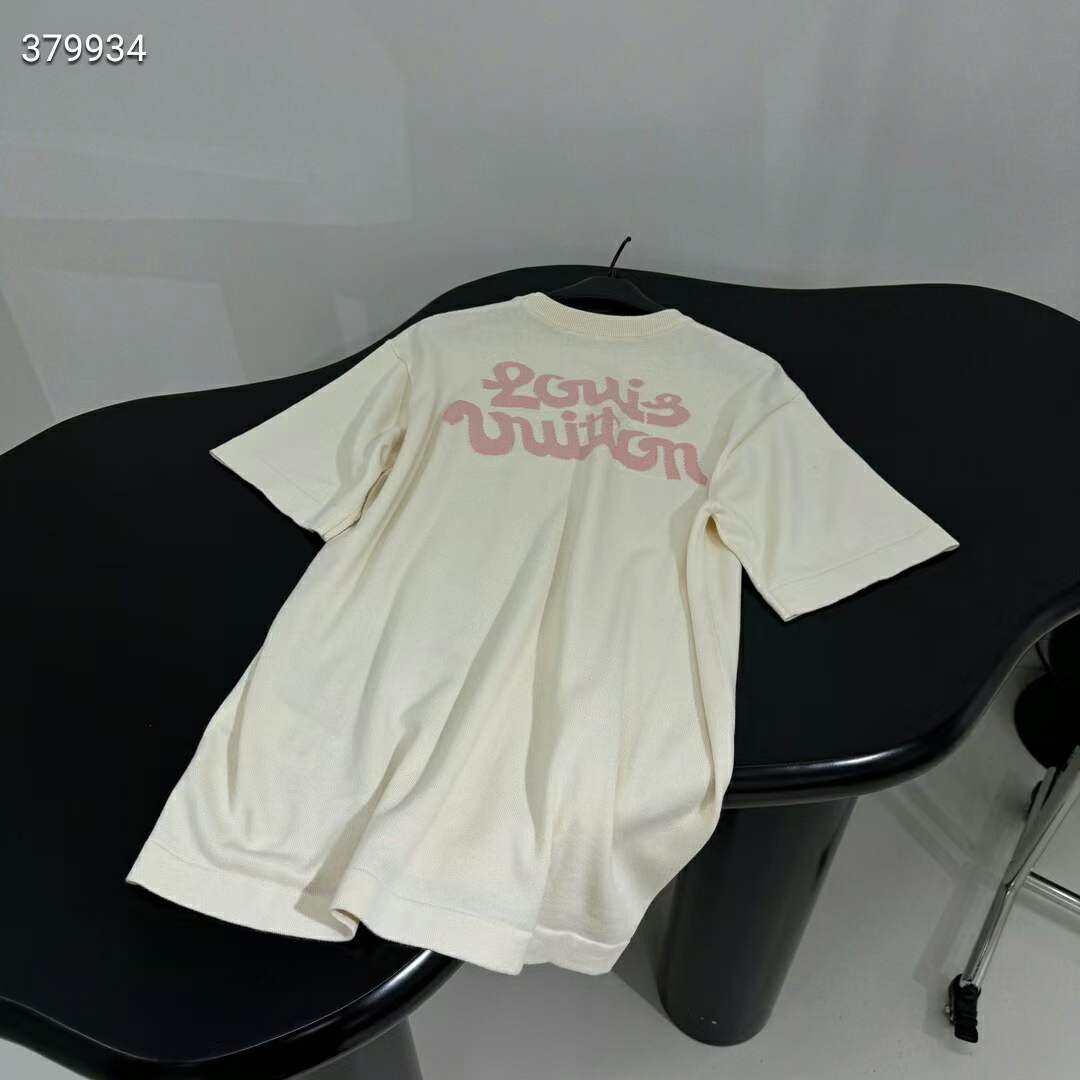 Louis Vuitton LV Women Short-Sleeved Cotton Knitted Crewneck Regular Fit 1AFRDI