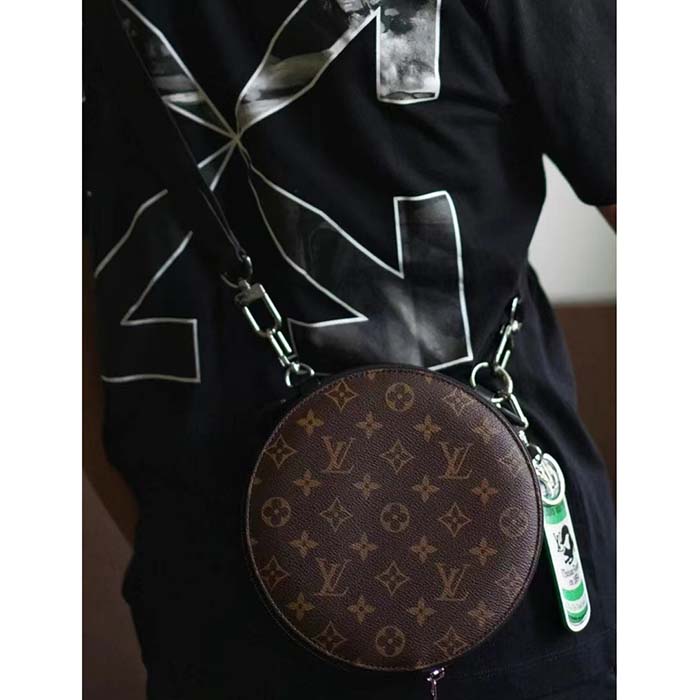 Louis Vuitton LV Unisex Audio Case Monogram Macassar Coated Canvas Black Cowhide