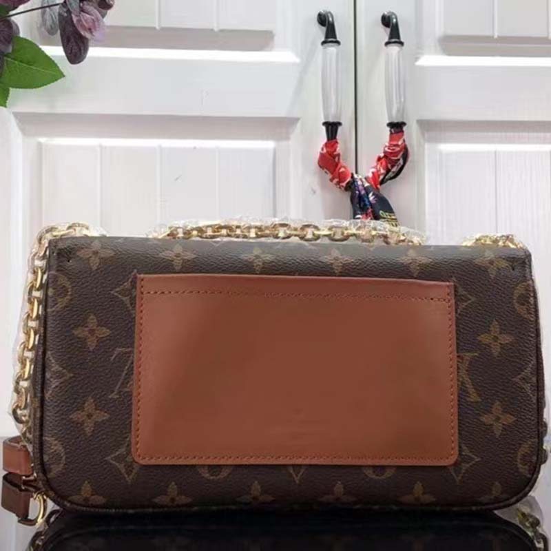 Louis Vuitton LV Women Marceau Brown Monogram Coated Canvas Cowhide Leather