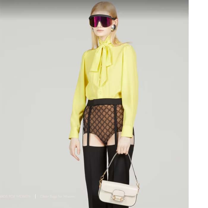 Gucci Women Dionysus Small Shoulder Bag White Leather GG Supreme Canvas