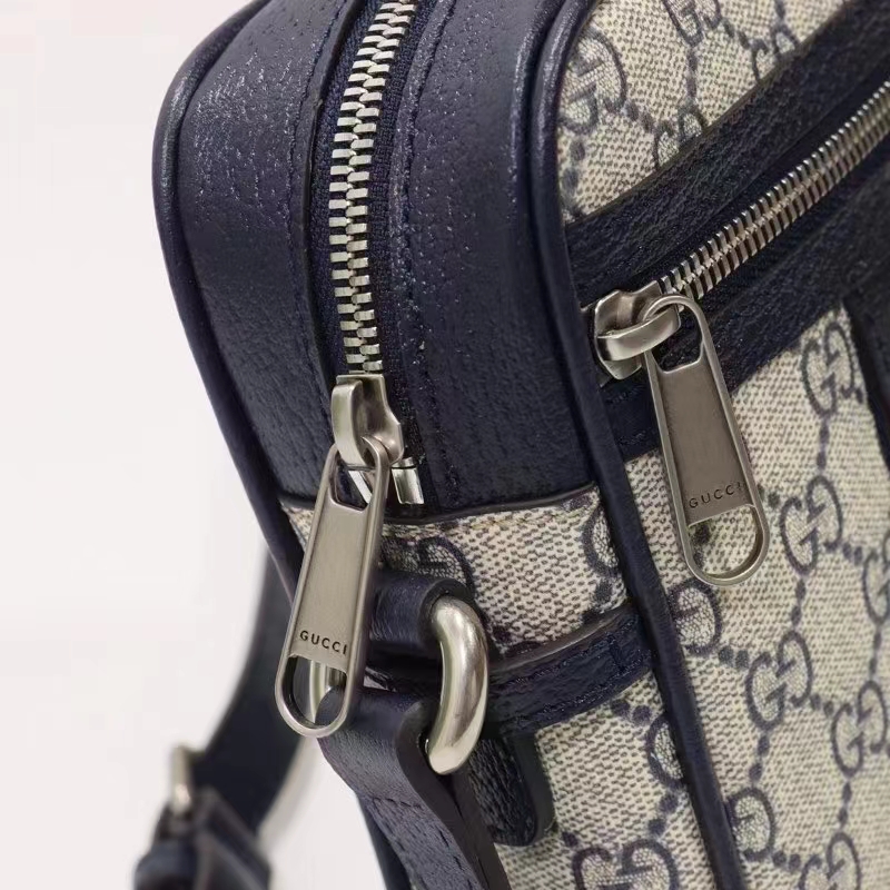 Gucci Unisex Ophidia GG Small Shoulder Bag Beige Blue Supreme Canvas