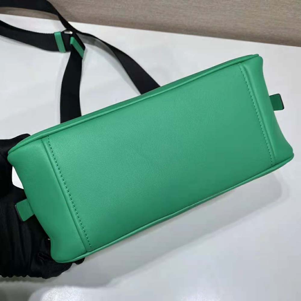 Prada Women Leather Prada Triangle Bag-Green