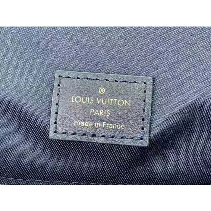 Louis Vuitton LV Unisex Christopher MM Backpack Abyss Blue Monogram Aquagarden Coated Canvas
