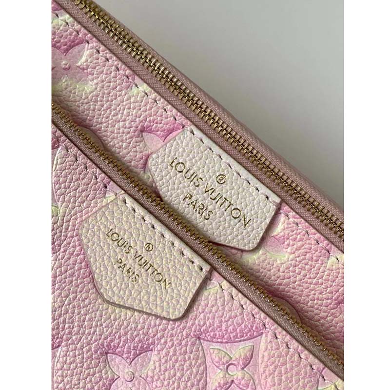 Louis Vuitton LV Women Multi Pochette Accessoires Pink Sprayed Embossed Grained Cowhide