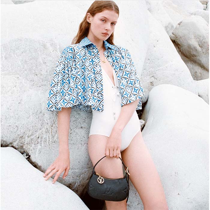 Louis Vuitton LV Women Mini Moon Black Monogram Empreinte Embossed Supple Grained Cowhide Leather