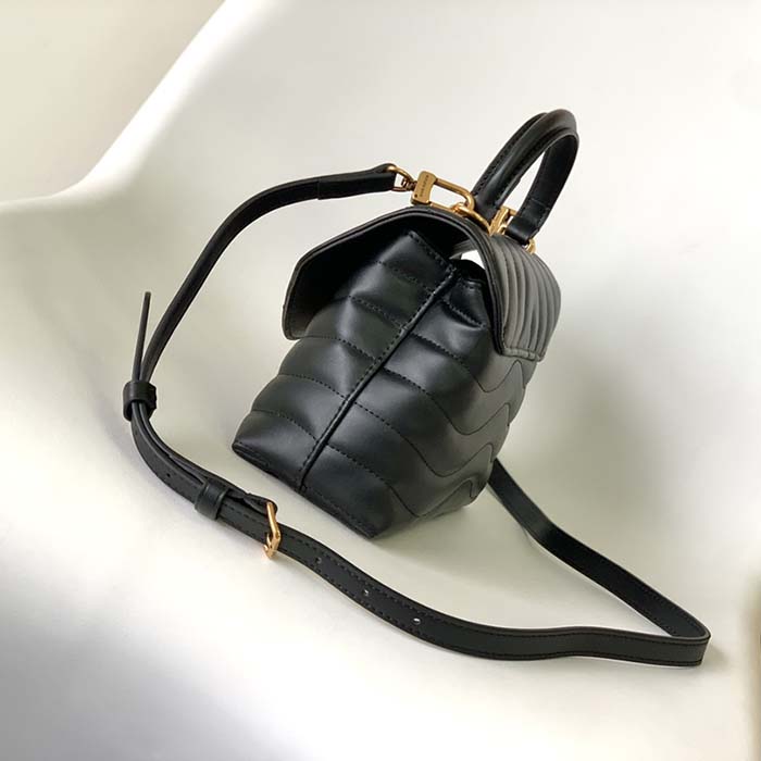 Louis Vuitton LV Women Hold Me Top-Handle Bag Black Smooth Cowhide Leather