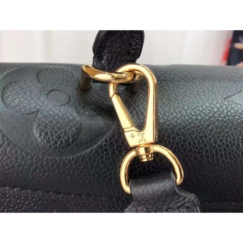 Louis Vuitton LV Women Madeleine MM Handbag Black Embossed Grained Cowhide Leather
