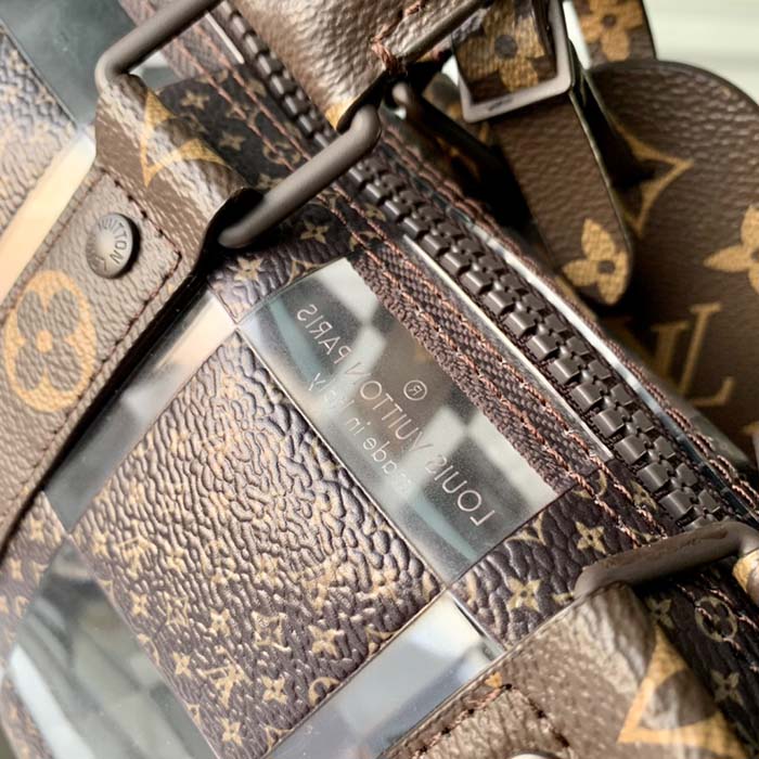 Louis Vuitton LV Unisex Keepall Bandoulière 25 Monogram Chess Coated Canvas PVC