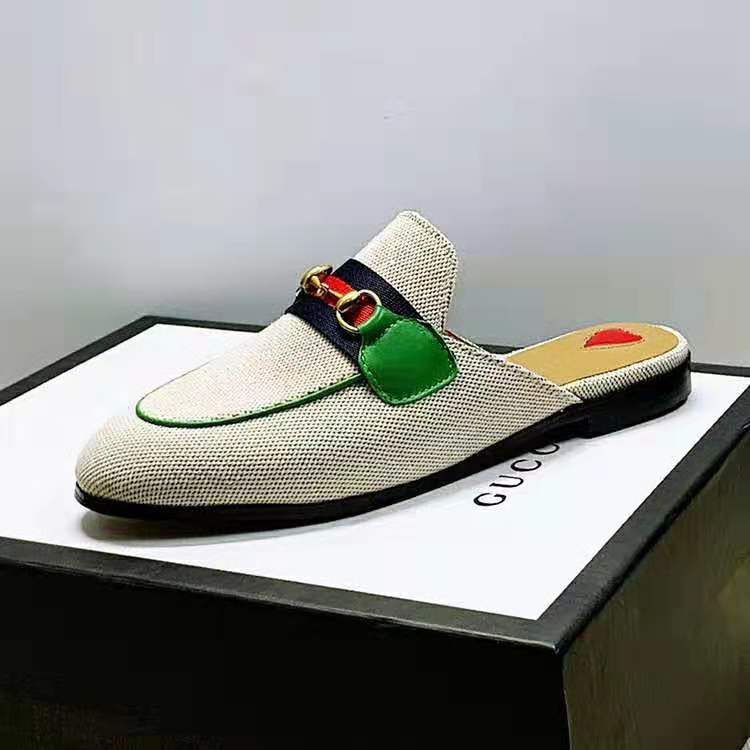 Gucci Online Exclusive Women’s Princetown Canvas Slipper 1cm Heel-Sandy