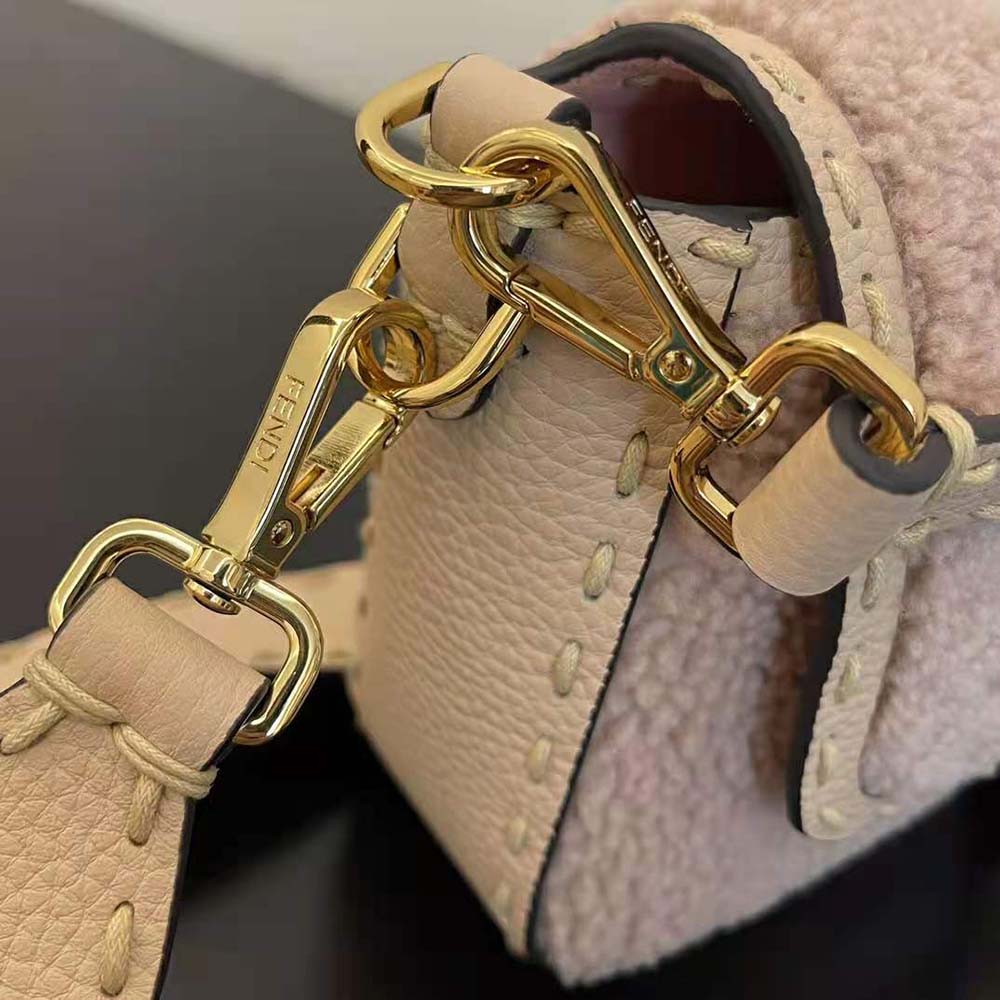 Fendi Women Baguette Pink Sheepskin Bag