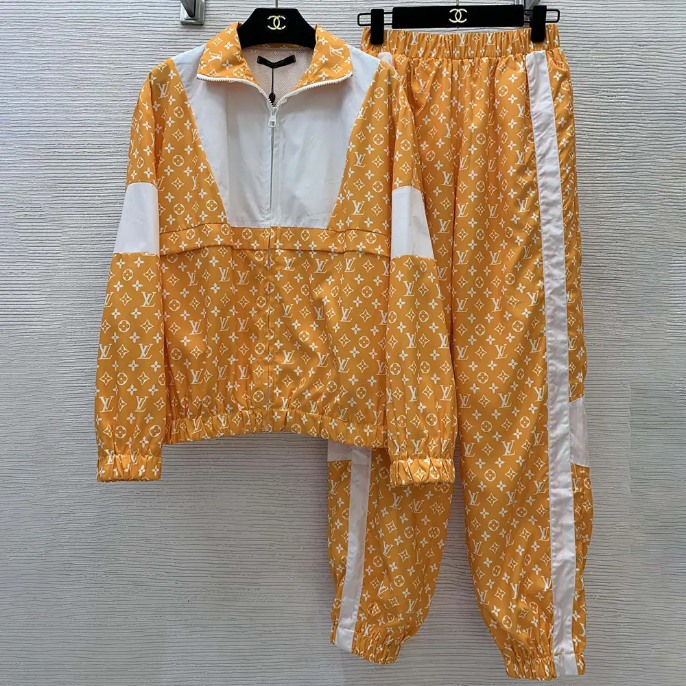 Louis Vuitton Women Monogram Printed Technical Track Top 1AFWJR