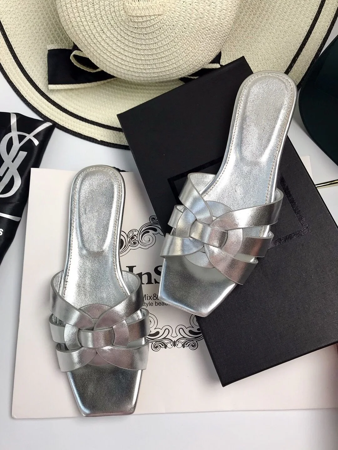 Y Leather Shoes Woven All-match Flat Heel Women's Shoes 1024041119