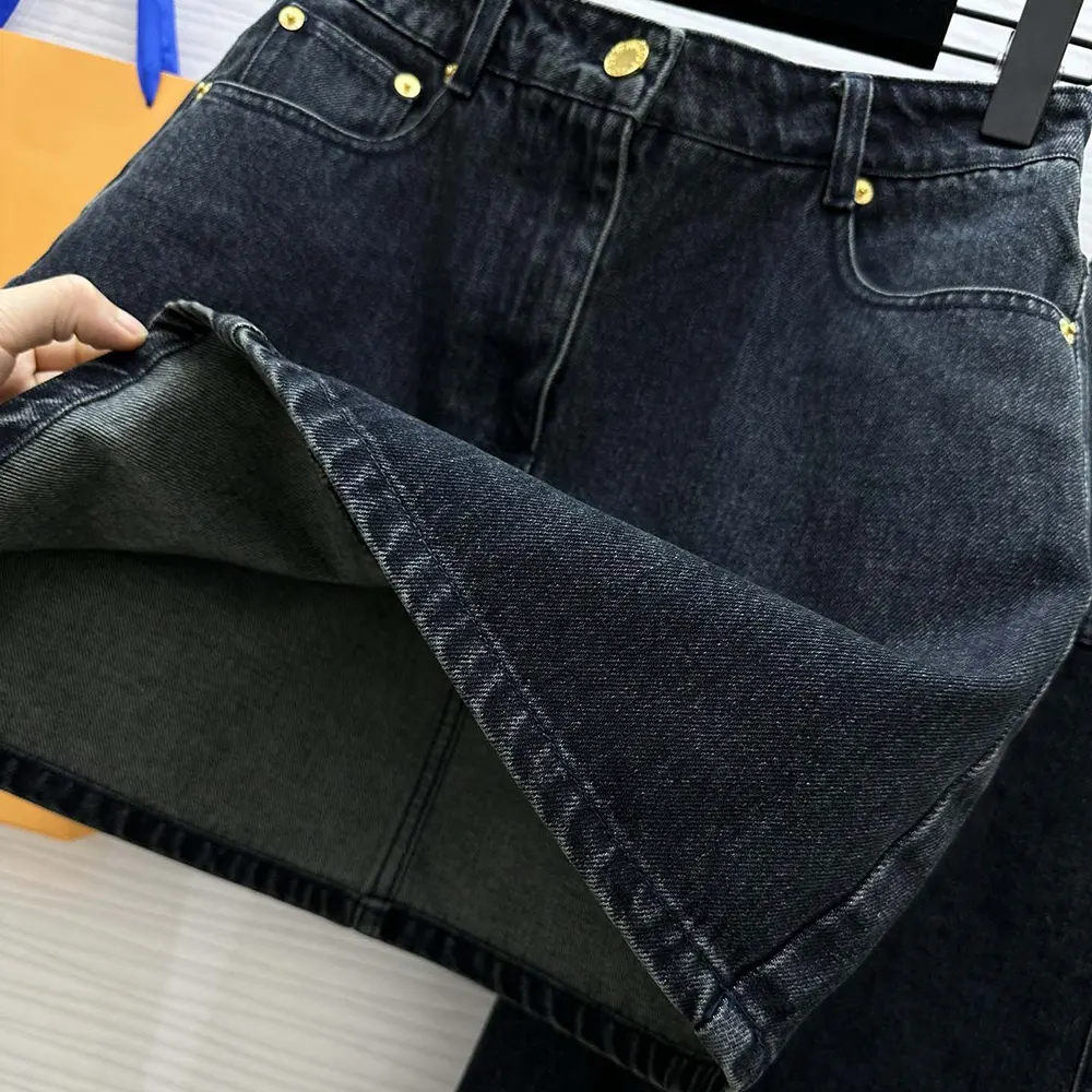 Louis Vuitton Women Nautical LV Patch Denim Mini Skirt 1AFLL2