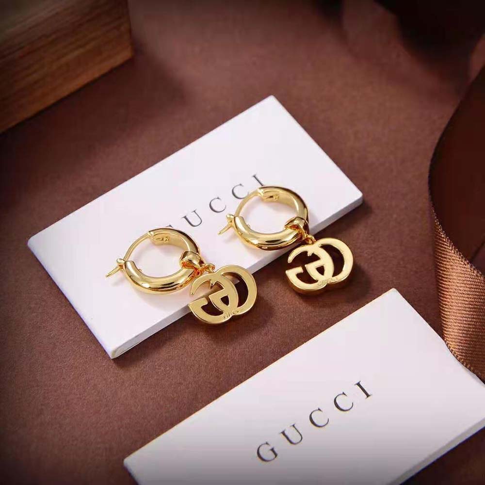 Gucci Women GG Running Yellow Gold Earrings