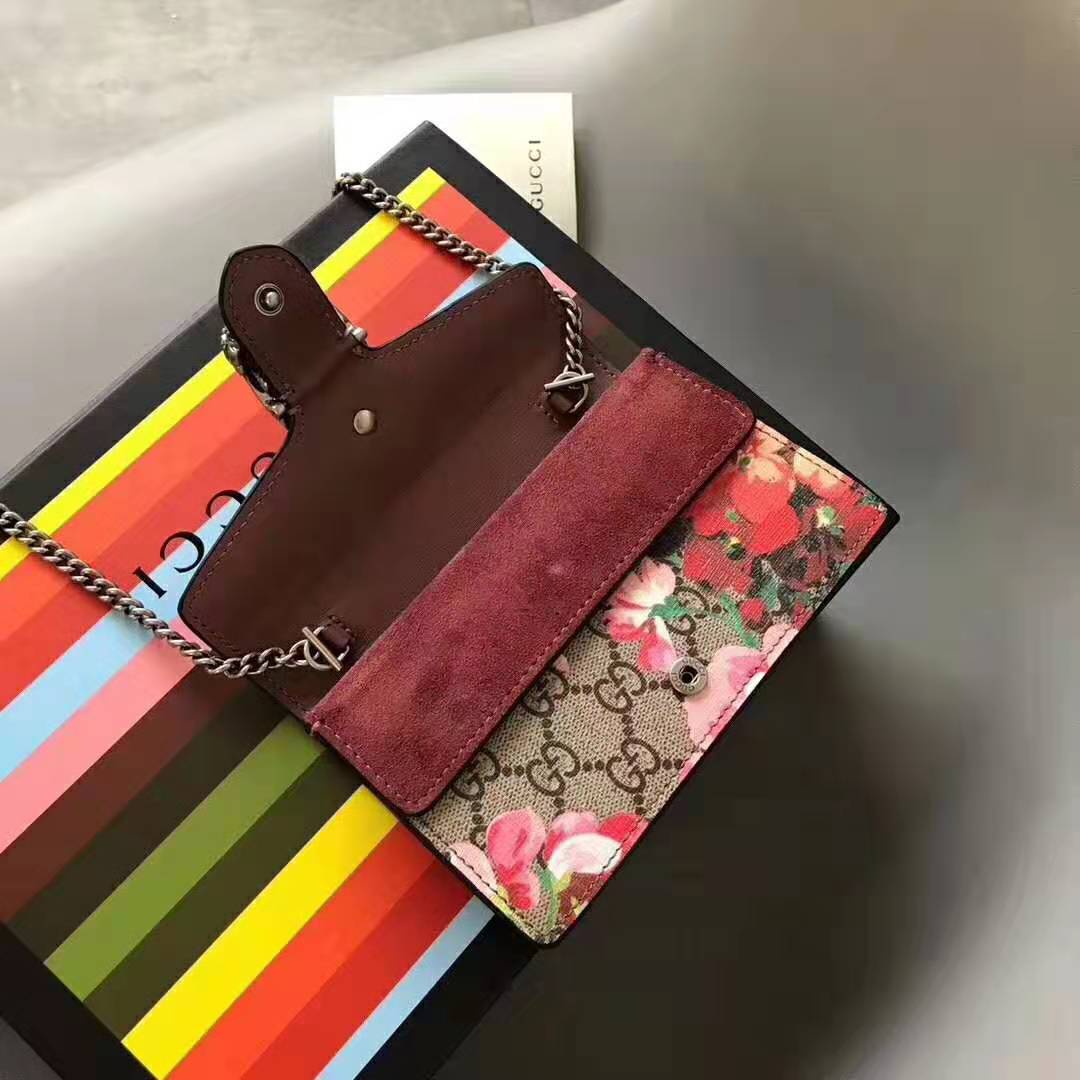 Gucci GG Women Dionysus Small GG Blooms Super Mini Bag-Brown
