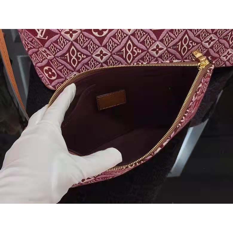 Louis Vuitton LV Women Since 1854 Neverfull MM Tote Red Monogram Flowers Canvas