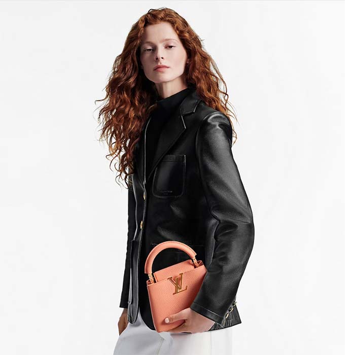 Louis Vuitton LV Women Capucines Mini Abricot Taurillon Leather Cowhide