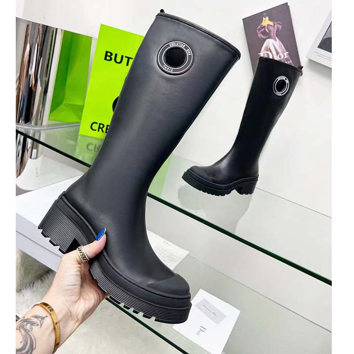 Dior Women Shoes Dior Symbol Boot Black Supple Calfskin 34 Cm 13.5 Inches High