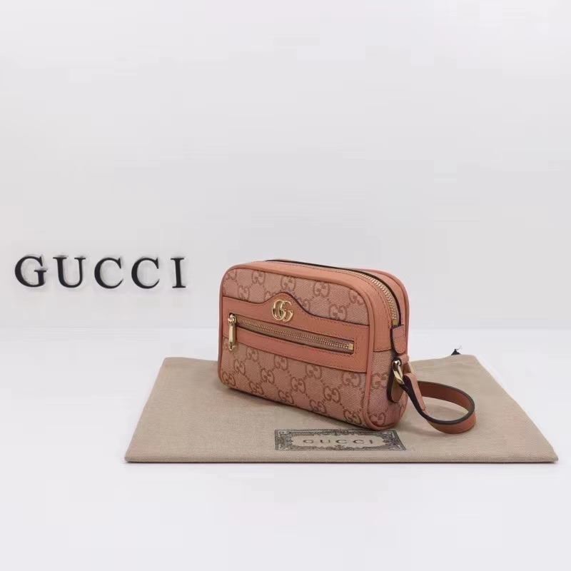 Gucci Women Ophidia GG Mini Bag Pink GG Canvas Double G Zip